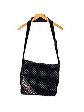 Vintage Y2K Vera Bradley Java Blue Floral Quilted Laptop Messenger Bag